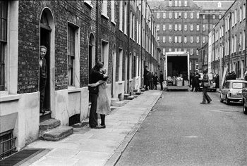 Eviction of squatters from private rented property that was being kept empty in Myrdle Strreet and Parfett Street, Whitechapel, London. 1973
