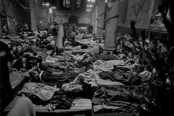 Crisis at Christmas charity shelter in a disused church.